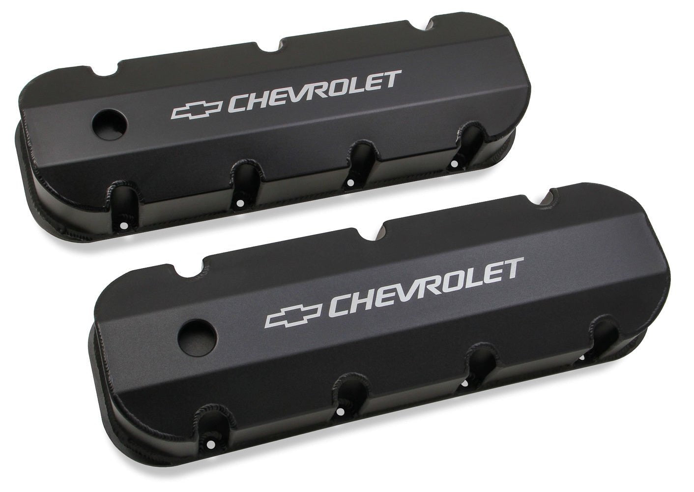 BBC Billet Rail Fab. Alm Valve Covers w/.125 Hole - Holley | Evolution Auto Retroworks