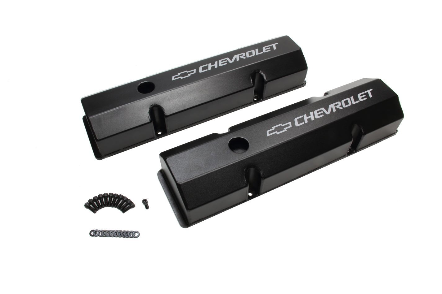 SBC Billet Rail Fab. Alm Valve Covers w/Oil Cap - Holley | Evolution Auto Retroworks