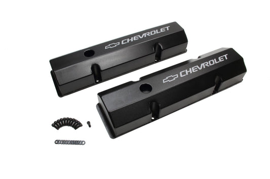 SBC Billet Rail Fab. Alm Valve Covers w/Oil Cap - Holley | Evolution Auto Retroworks