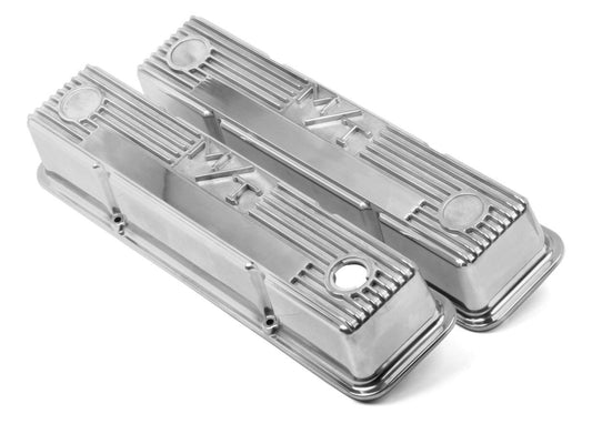 SBC M/T Valve Cover Set - Polished - Holley | Evolution Auto Retroworks