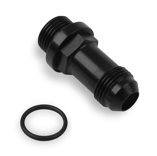 8an Carb Inlet Fitting Long Style - Black - Holley | Evolution Auto Retroworks