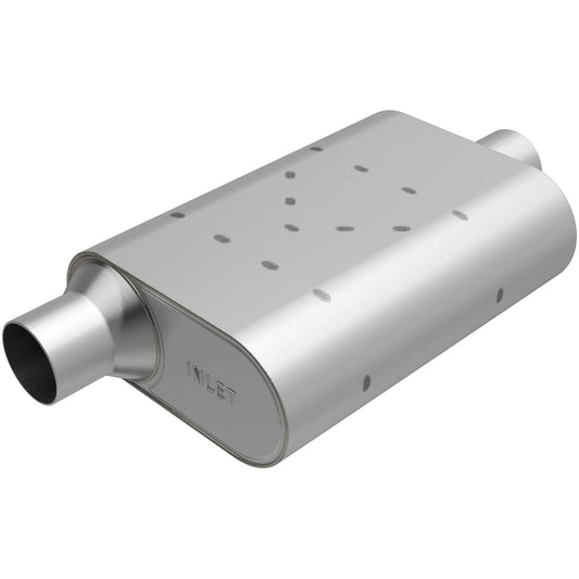 Rumble Stainless Muffler 3in Offset/Center - MagnaFlow Exhaust Products | Evolution Auto Retroworks