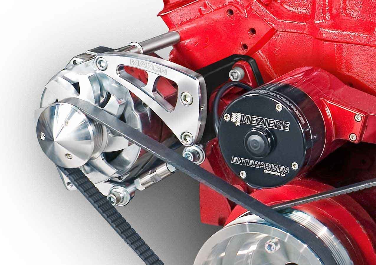 Chevy SB Electric Water Pump Alt Bracket - March Performance | Evolution Auto Retroworks
