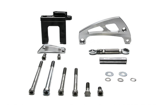Chevy BB Alternator Brkt Kit clear powder coat - March Performance | Evolution Auto Retroworks