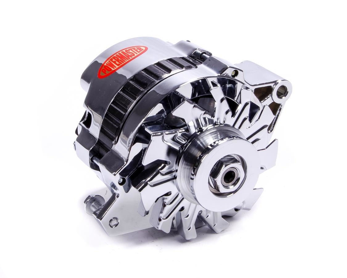 Chrome 105amp Small Delco Alternator 1 Wire - Power Master | Evolution Auto Retroworks