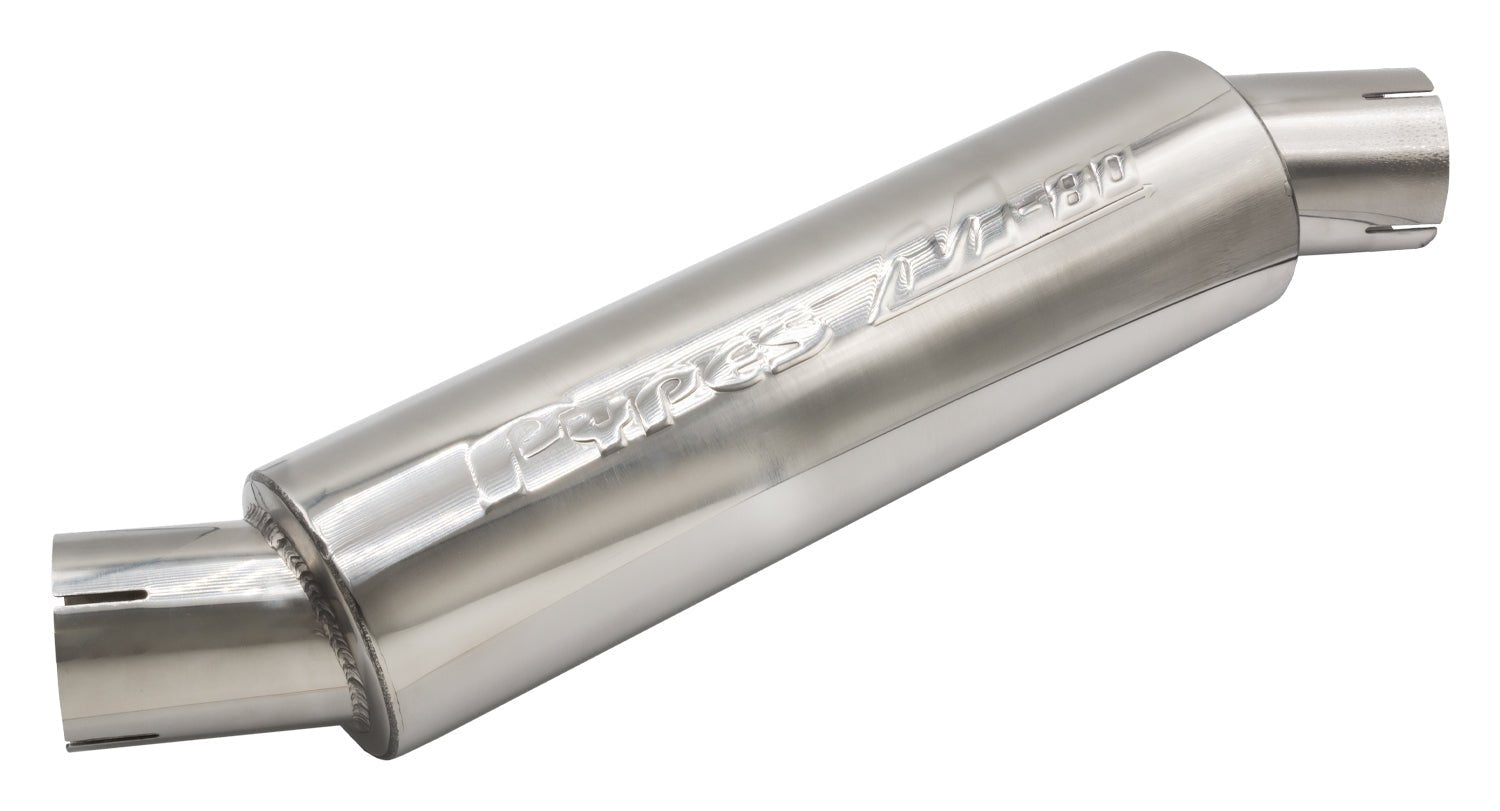 M - 80 Muffler 2.5in Round Offset/Offset - Pypes Performance exhaust | Evolution Auto Retroworks