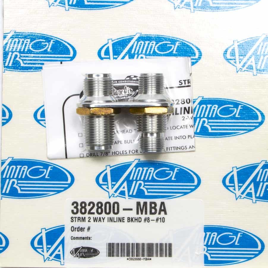 2 Way In Line Bulkhead 8 and 10 O - Ring - Vintage Air | Evolution Auto Retroworks