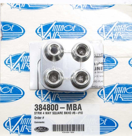 4 Way Square Bulkhead 8 and 10 O - Ring - Vintage Air | Evolution Auto Retroworks