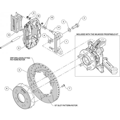 Wilwood Front Superlite 4R Brake System for 1963-87 C10 w/ Wilwood Hub Spindle